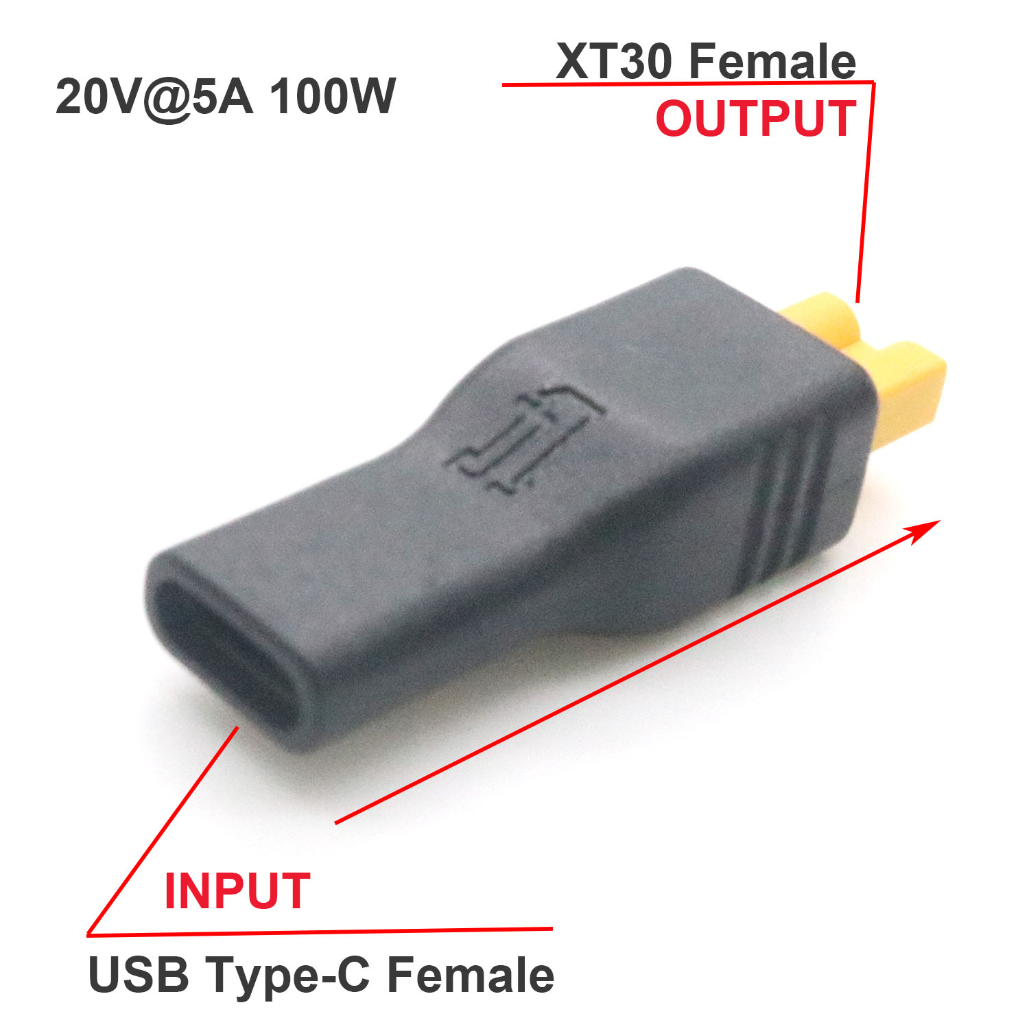 Drone Battery Adapter - อะแดปเตอร์แปลงไฟ USB Type C ตัวเมีย เป็น