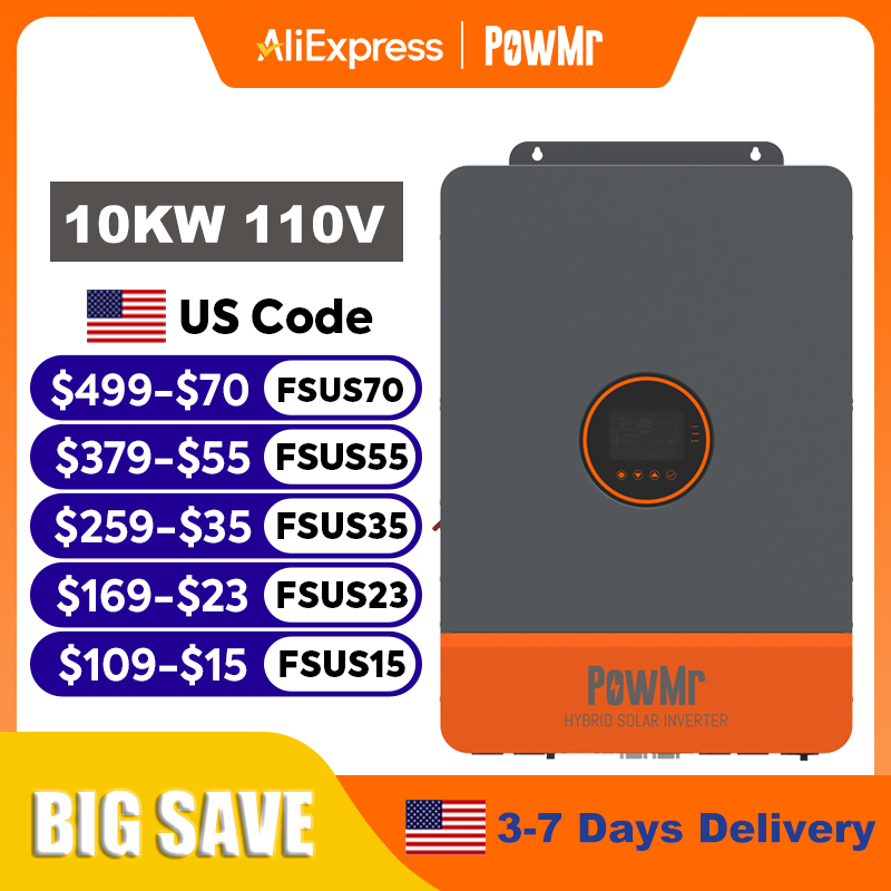 Drone Solar Charger - PowMr อินเวอร์เตอร์แบบแยกเฟส 16KW 10KW 110V หรือ